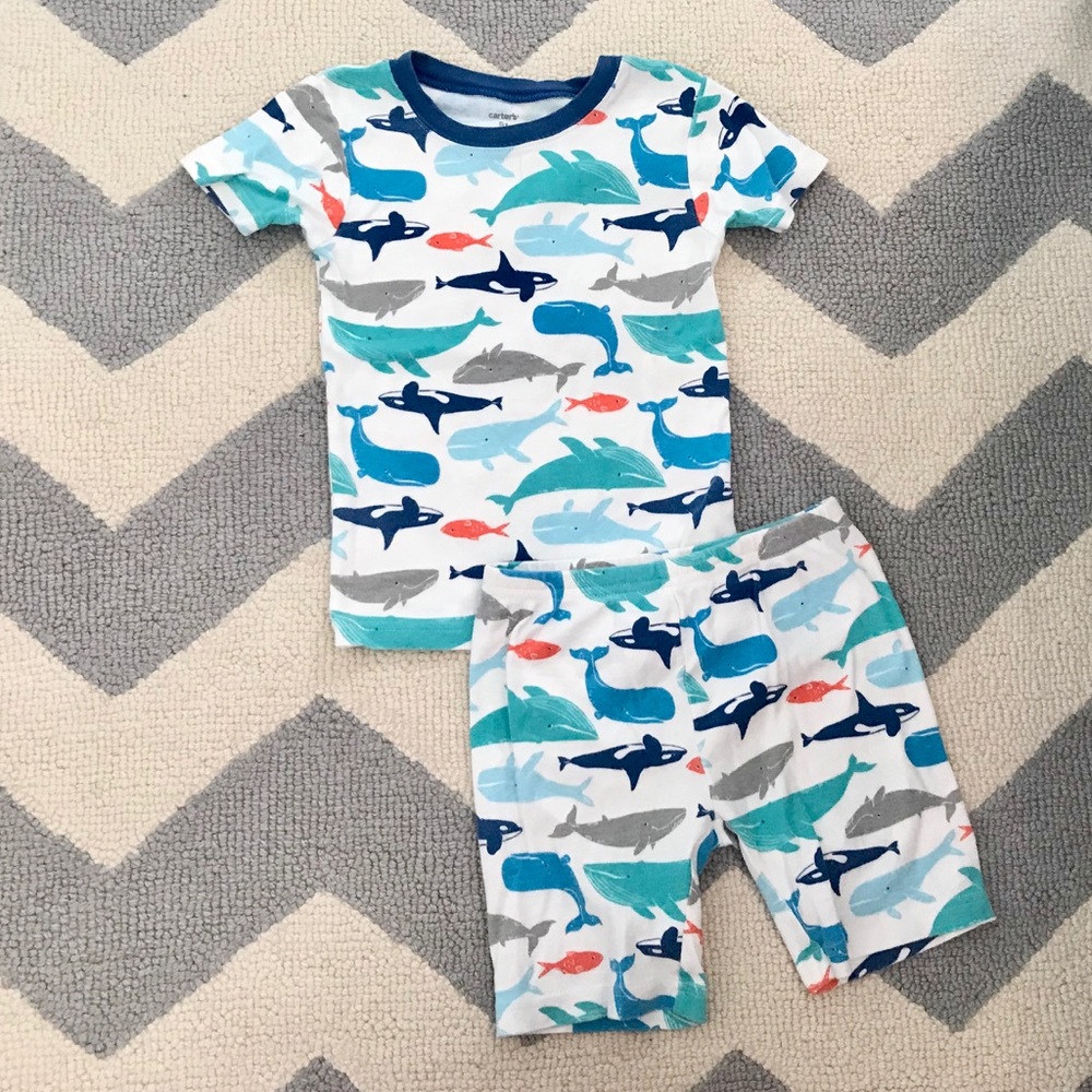 Carter’s toddler boy whale short sleeve pajamas 5T